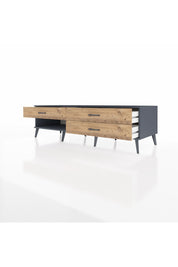 Kronos TV Ünitesi 3 Çekmeceli  176x59x51 Antrasit-Antrasit/Çam