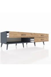 Kronos TV Ünitesi 3 Çekmeceli  176x59x51 Antrasit-Antrasit/Çam