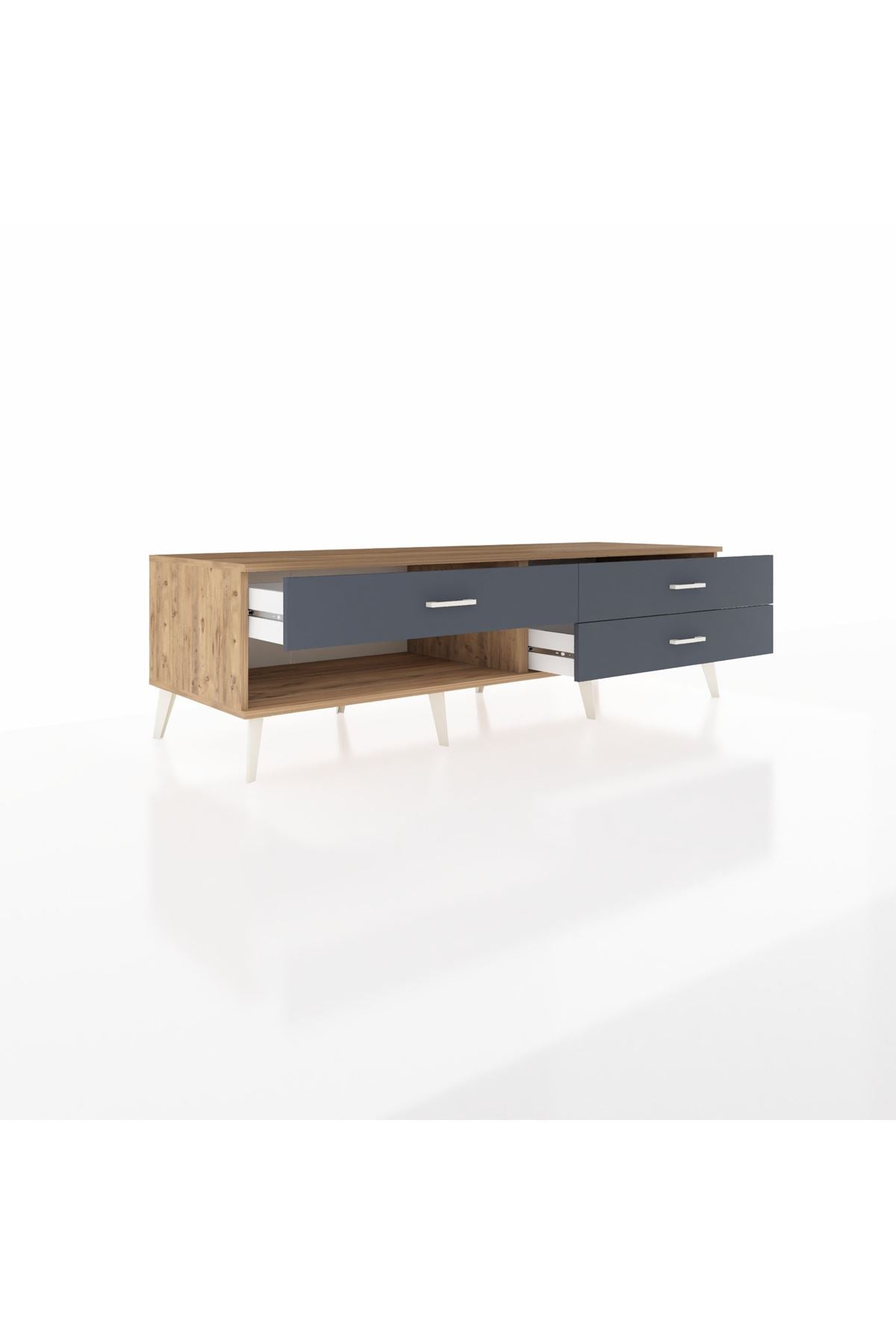 Kronos TV Ünitesi 3 Çekmeceli  176x59x51 Çam-Çam/Antrasit