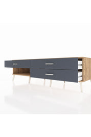 Kronos TV Ünitesi 3 Çekmeceli  176x59x51 Çam-Çam/Antrasit