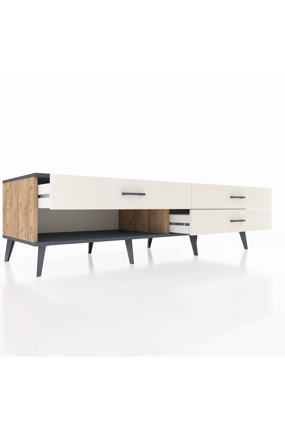 Kronos TV Ünitesi 3 Çekmeceli  176x59x51 Çam-Antrasit/Aytaşı