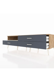 Kronos TV Ünitesi Tek Raflı 3 Çekmeceli  176x59x51 Çam-Aytaşı/Antrasit