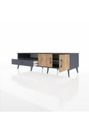 Kronos TV Ünitesi 2 Raflı Tek Çekmeceli 2 Kapaklı 176x59x51 Antrasit-Çam/Antrasit