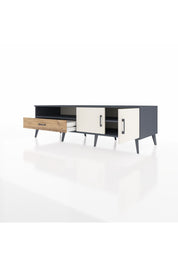 Kronos TV Ünitesi 2 Raflı Tek Çekmeceli 2 Kapaklı 176x59x51 Antrasit-Aytaşı/Çam