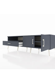 Kronos TV Ünitesi 2 Raflı Tek Çekmeceli 2 Kapaklı 176x59x51 Antrasit-Antrasit/Antrasit