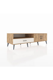 Kronos TV Ünitesi 2 Raflı Tek Çekmeceli 2 Kapaklı 176x59x51 Çam-Çam/Aytaşı