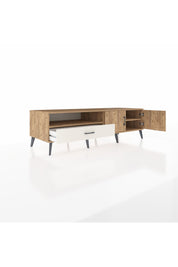 Kronos TV Ünitesi 2 Raflı Tek Çekmeceli 2 Kapaklı 176x59x51 Çam-Çam/Aytaşı