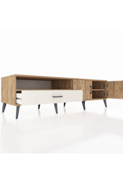 Kronos TV Ünitesi 2 Raflı Tek Çekmeceli 2 Kapaklı 176x59x51 Çam-Çam/Aytaşı