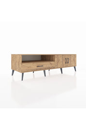 Kronos TV Ünitesi 2 Raflı Tek Çekmeceli 2 Kapaklı 176x59x51 Çam-Çam/Çam