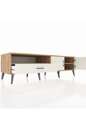 Kronos TV Ünitesi 2 Raflı Tek Çekmeceli 2 Kapaklı 176x59x51 Çam-Aytaşı/Aytaşı