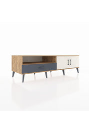 Kronos TV Ünitesi 2 Raflı Tek Çekmeceli 2 Kapaklı 176x59x51 Çam-Aytaşı/Antrasit