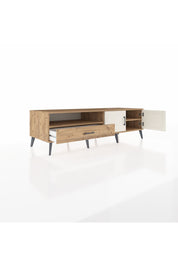 Kronos TV Ünitesi 2 Raflı Tek Çekmeceli 2 Kapaklı 176x59x51 Çam-Aytaşı/Çam