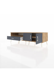 Kronos TV Ünitesi 2 Raflı Tek Çekmeceli 2 Kapaklı 176x59x51 Çam-Antrasit/Antrasit