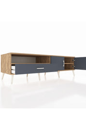 Kronos TV Ünitesi 2 Raflı Tek Çekmeceli 2 Kapaklı 176x59x51 Çam-Antrasit/Antrasit