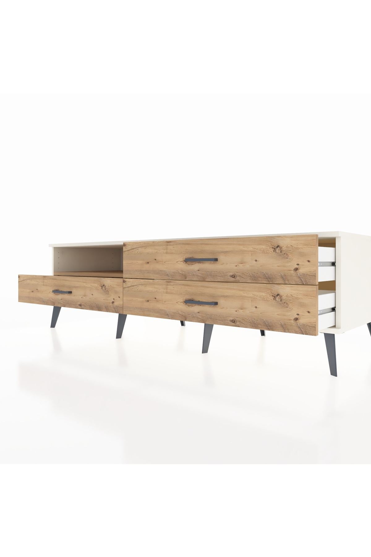 Kronos TV Ünitesi Tek Raflı 3 Çekmeceli  176x59x51 Aytaşı-Çam/Çam