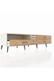 Kronos TV Ünitesi Tek Raflı 3 Çekmeceli  176x59x51 Aytaşı-Çam/Çam