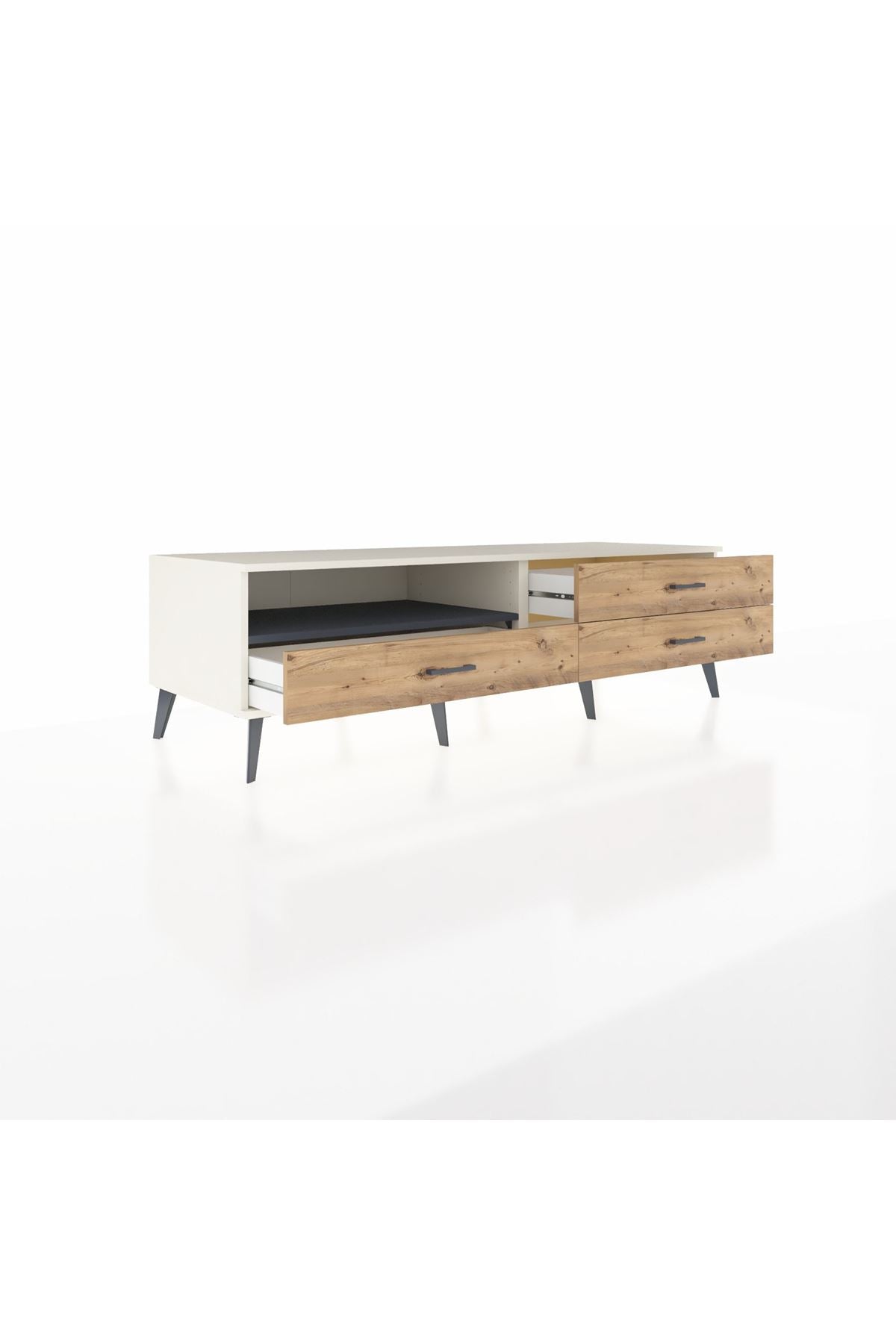 Kronos TV Ünitesi Tek Raflı 3 Çekmeceli  176x59x51 Aytaşı-Antrasit/Çam