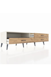 Kronos TV Ünitesi Tek Raflı 3 Çekmeceli  176x59x51 Aytaşı-Antrasit/Çam