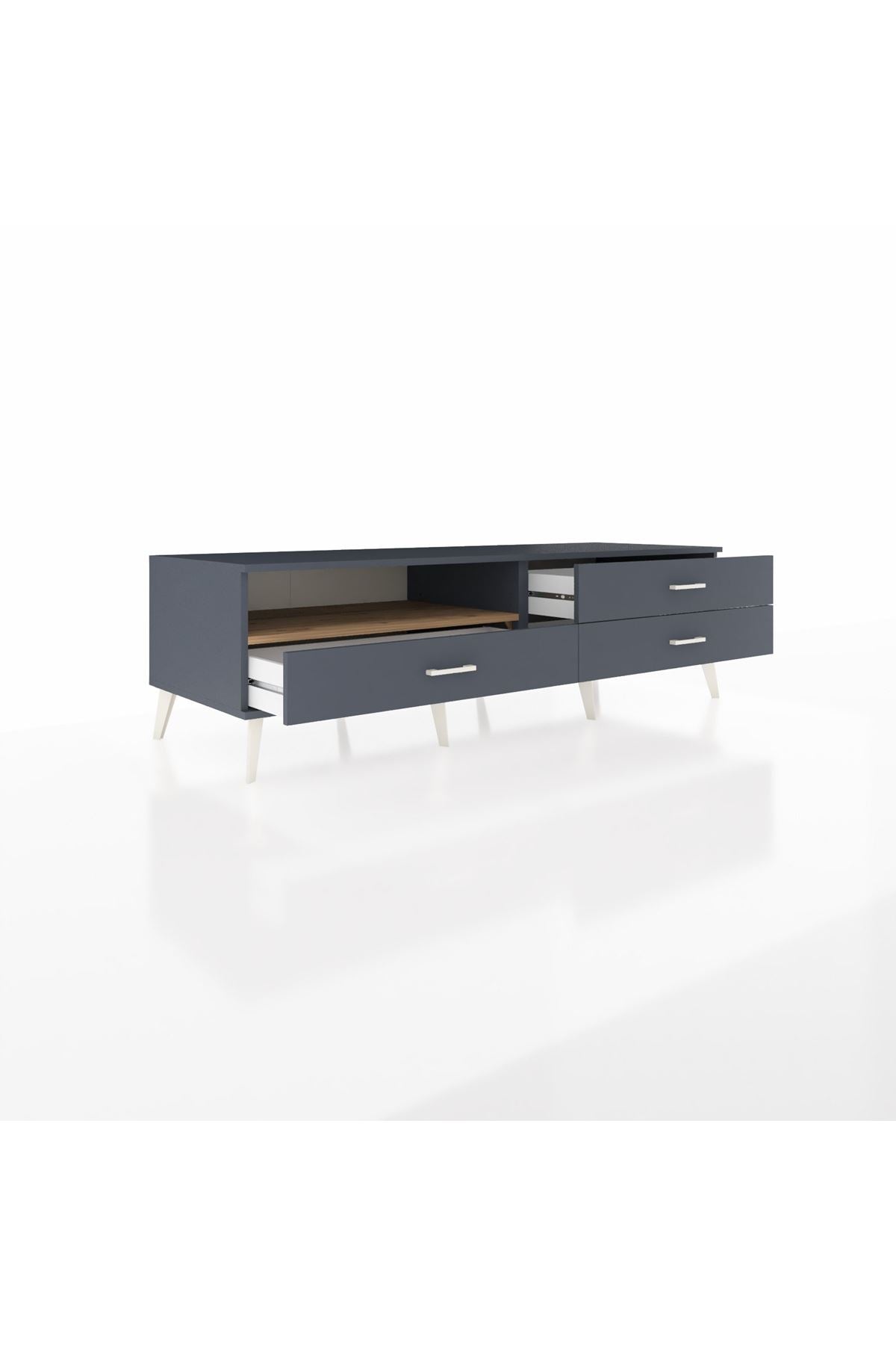 Kronos TV Ünitesi Tek Raflı 3 Çekmeceli  176x59x51 Antrasit-Çam/Antrasit