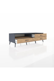 Kronos TV Ünitesi Tek Raflı 3 Çekmeceli  176x59x51 Antrasit-Çam/Çam