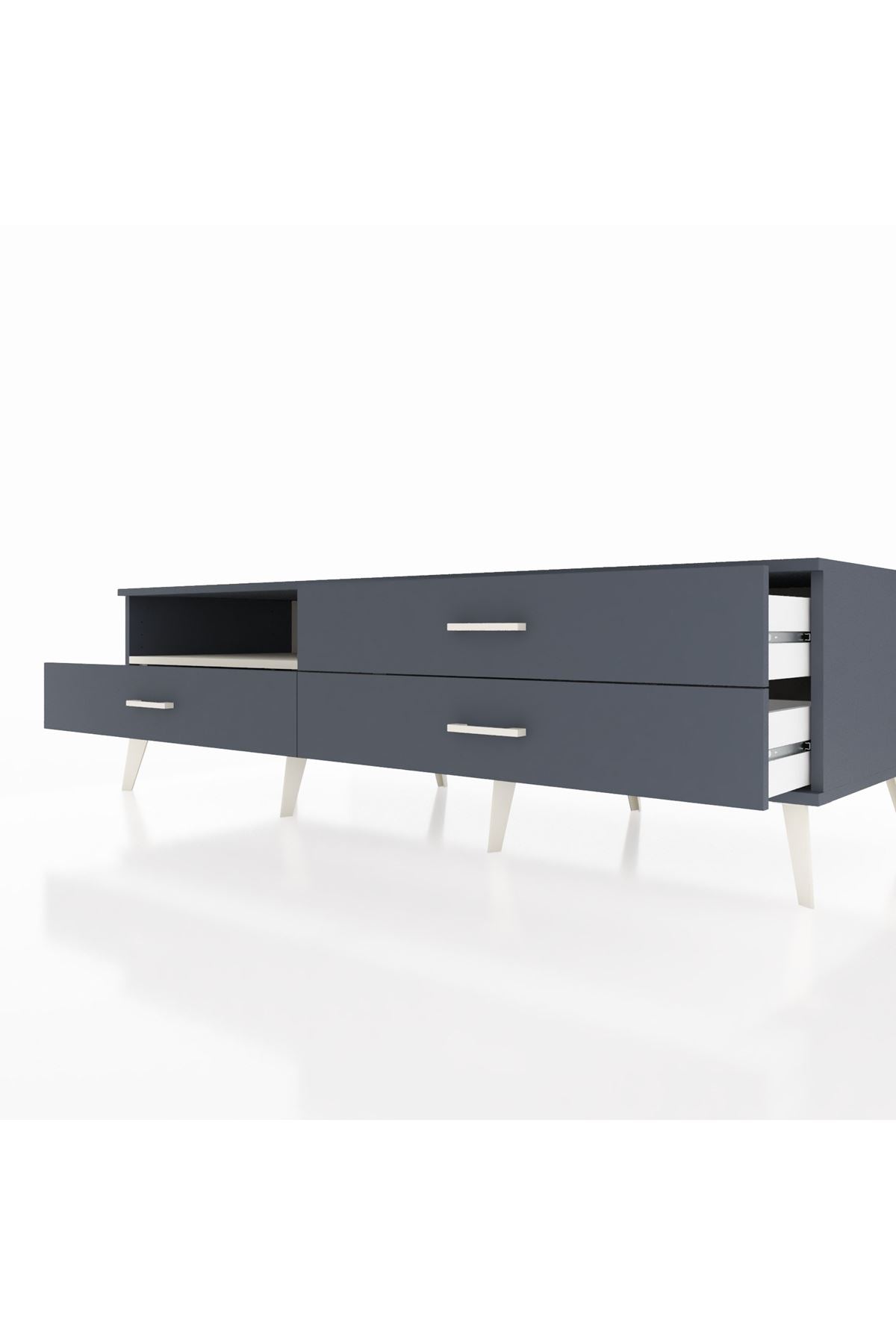 Kronos TV Ünitesi Tek Raflı 3 Çekmeceli  176x59x51 Antrasit-Aytaşı/Antrasit
