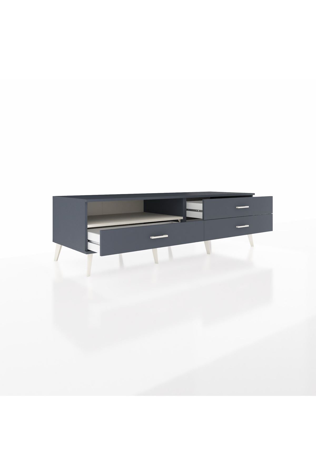 Kronos TV Ünitesi Tek Raflı 3 Çekmeceli  176x59x51 Antrasit-Aytaşı/Antrasit