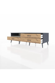 Kronos TV Ünitesi Tek Raflı 3 Çekmeceli  176x59x51 Antrasit-Aytaşı/Çam