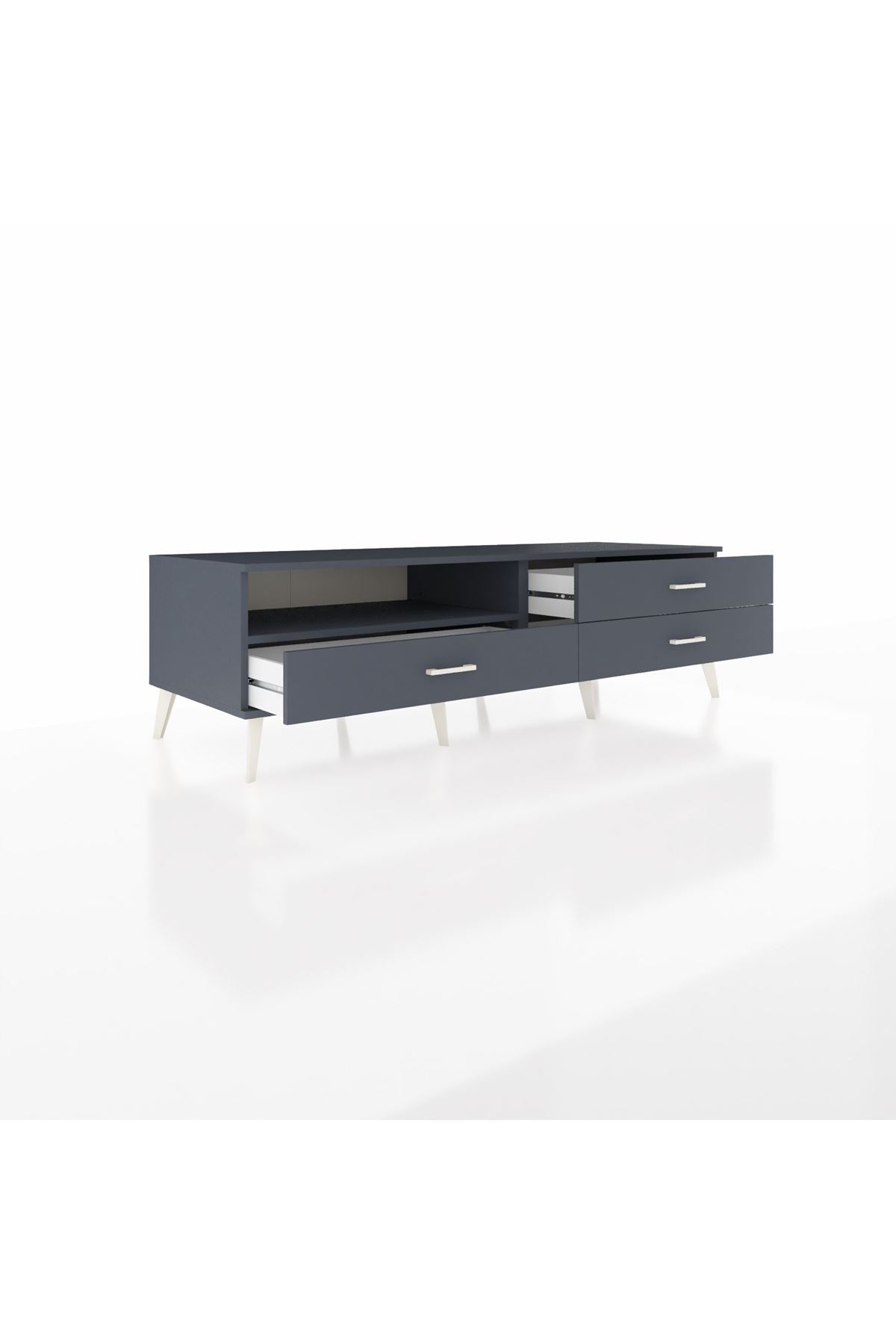 Kronos TV Ünitesi Tek Raflı 3 Çekmeceli  176x59x51 Antrasit-Antrasit/Antrasit