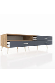 Kronos TV Ünitesi Tek Raflı 3 Çekmeceli  176x59x51 Çam-Çam/Antrasit