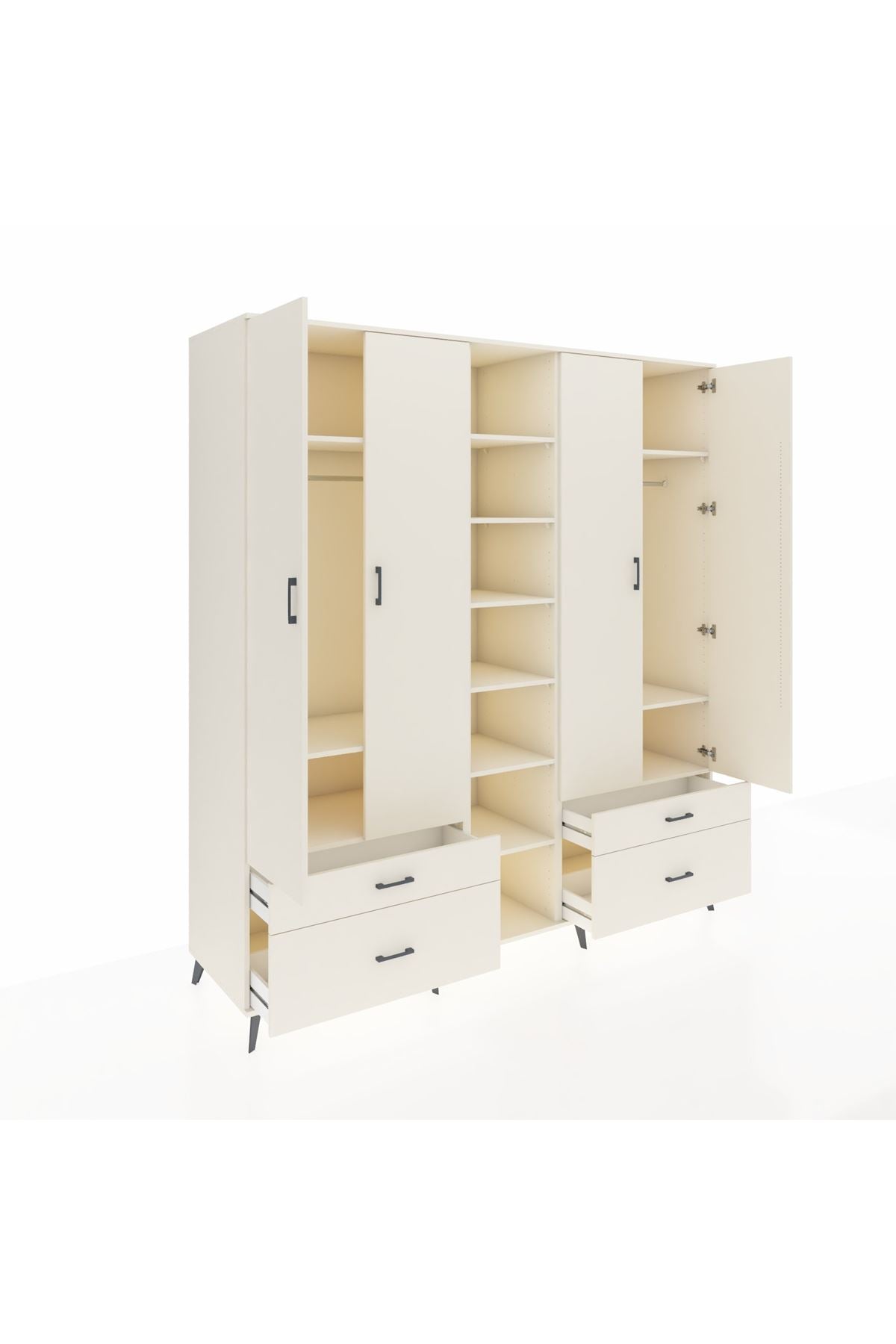 Kronos Dolap 12 Raflı 4 Çekmeceli 2 Askılı 220x59x243 - S784M001V04C