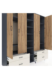 Kronos Dolap 12 Raflı 4 Çekmeceli 2 Askılı 220x59x243 - S784M001V10C