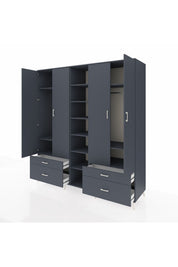 Kronos Dolap 12 Raflı 4 Çekmeceli 2 Askılı 220x59x243 - S784M001V17C