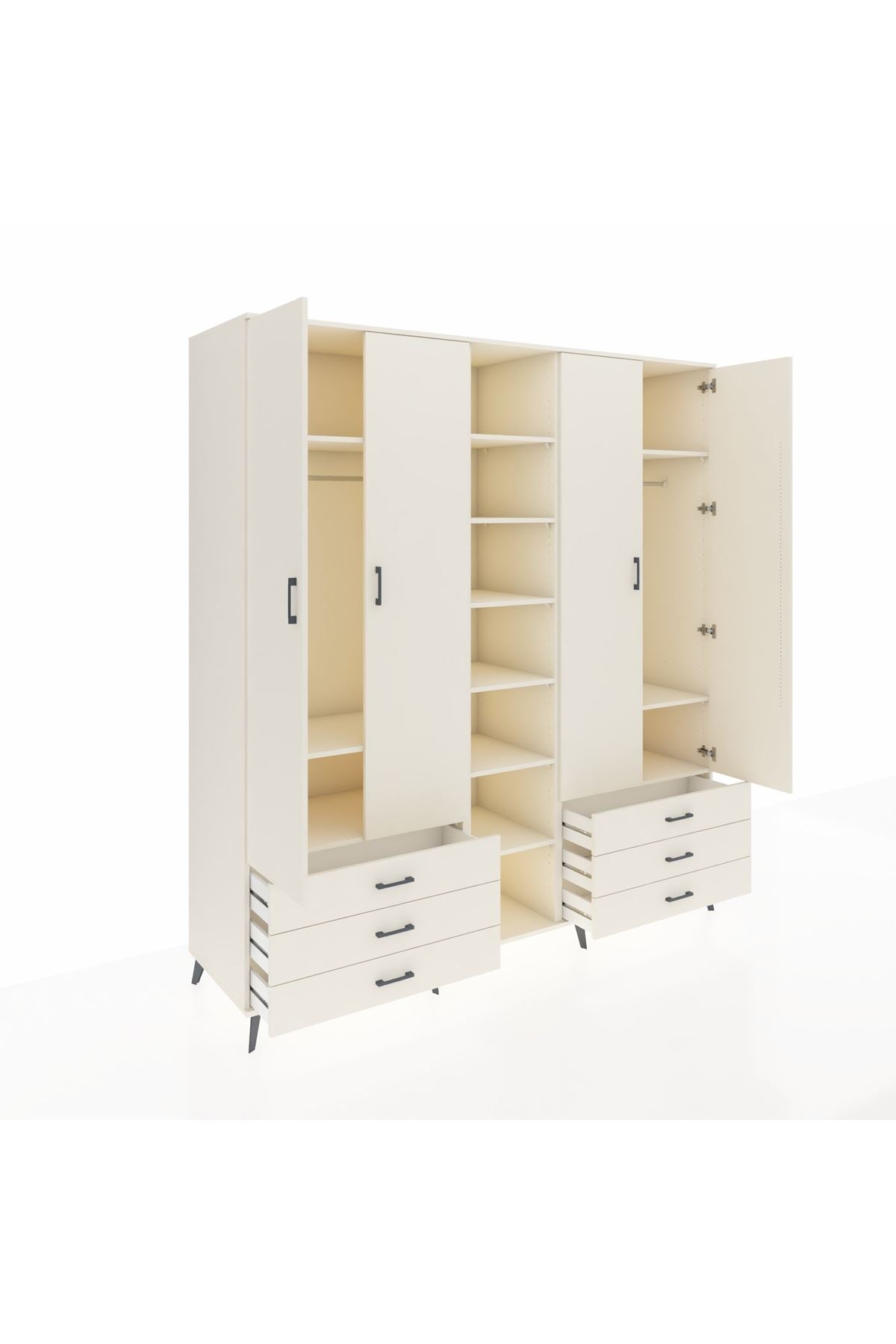 Kronos Dolap 13 Raflı 6 Çekmeceli 2 Askılı 220x59x243 - S784M002V04C