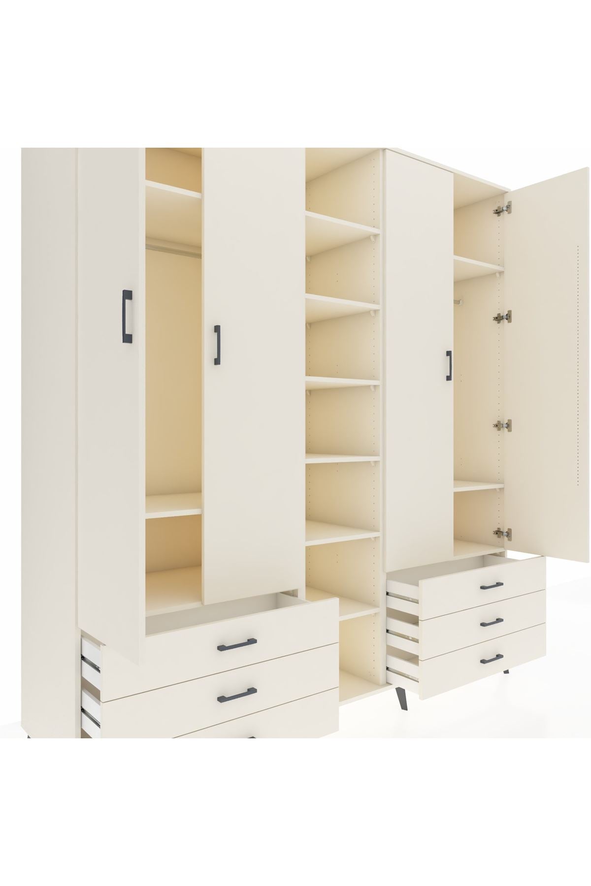 Kronos Dolap 13 Raflı 6 Çekmeceli 2 Askılı 220x59x243 - S784M002V04C
