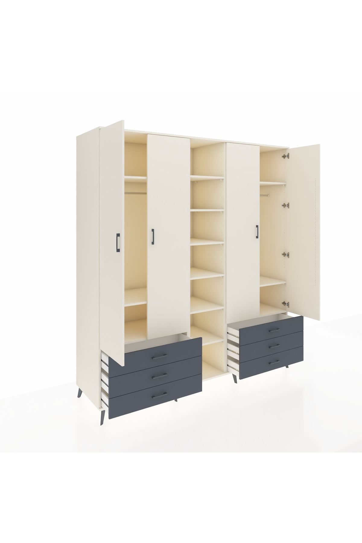 Kronos Dolap 13 Raflı 6 Çekmeceli 2 Askılı 220x59x243 - S784M002V05C