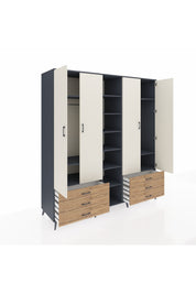Kronos Dolap 13 Raflı 6 Çekmeceli 2 Askılı 220x59x243 - S784M002V15C