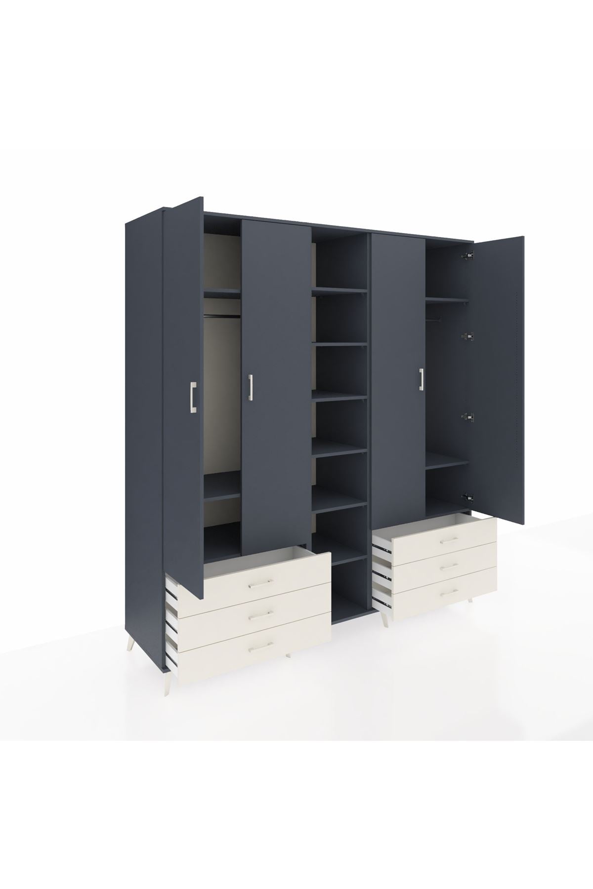 Kronos Dolap 13 Raflı 6 Çekmeceli 2 Askılı 220x59x243 - S784M002V16C