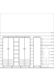 Kronos Dolap 13 Raflı 6 Çekmeceli 2 Askılı 220x59x243 - S784M002V16C