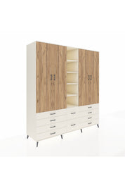 Kronos Dolap 9 Raflı 10 Çekmeceli 2 Askılı 220x59x243 Aytaşı-Çam/Aytaşı