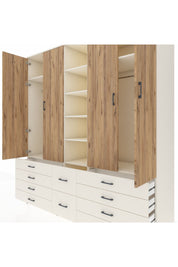 Kronos Dolap 9 Raflı 10 Çekmeceli 2 Askılı 220x59x243 Aytaşı-Çam/Aytaşı