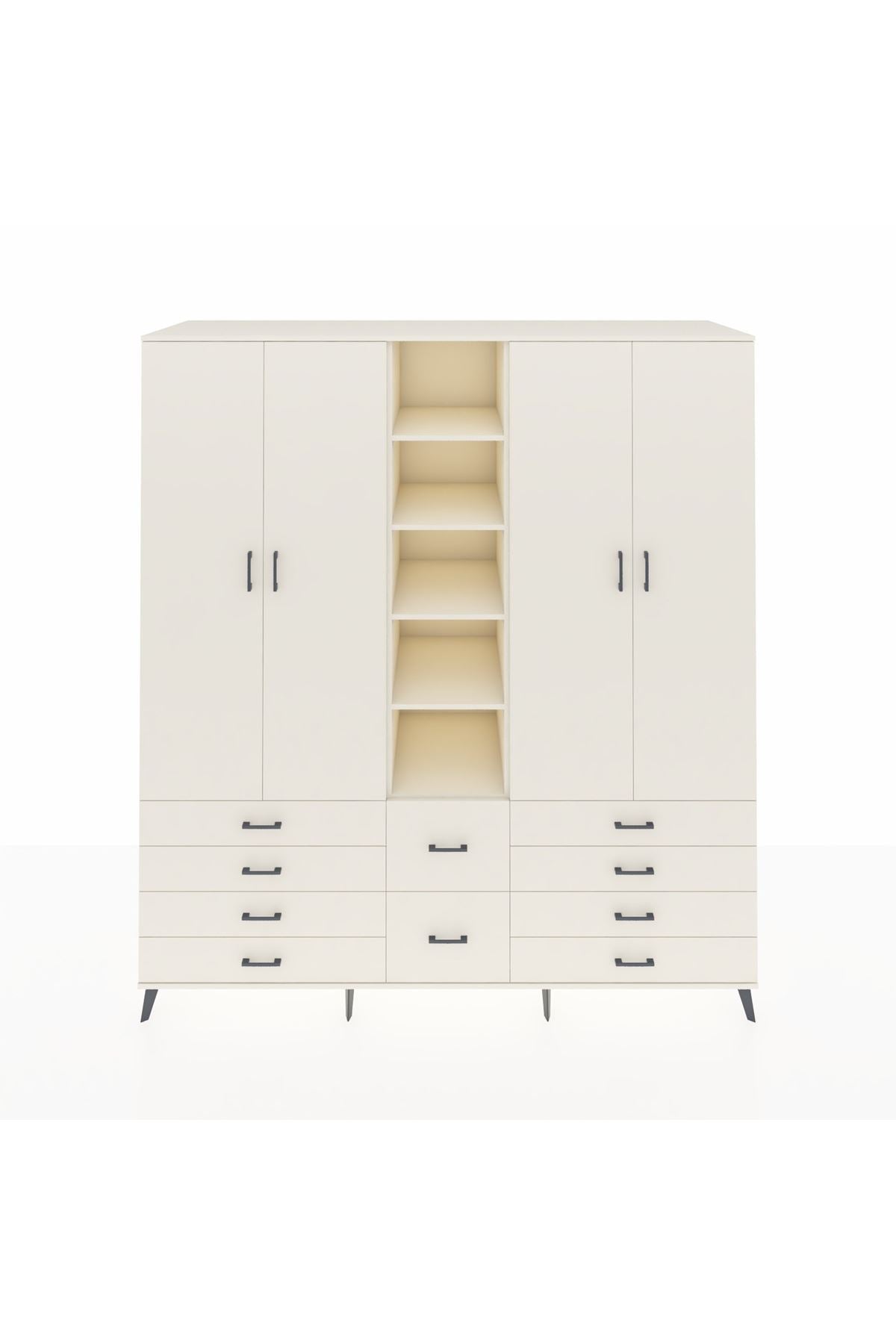 Kronos Dolap 9 Raflı 10 Çekmeceli 2 Askılı 220x59x243 Aytaşı-Aytaşı/Aytaşı