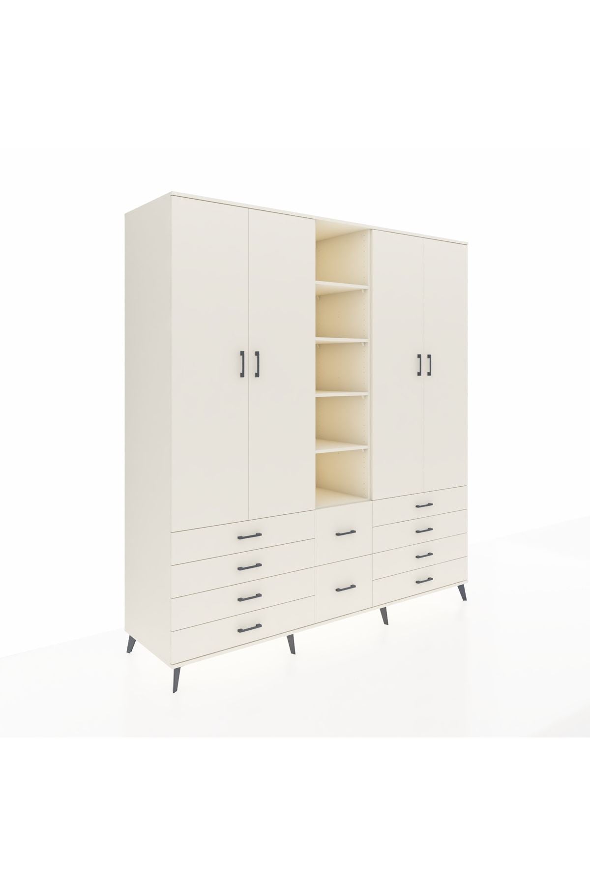 Kronos Dolap 9 Raflı 10 Çekmeceli 2 Askılı 220x59x243 Aytaşı-Aytaşı/Aytaşı