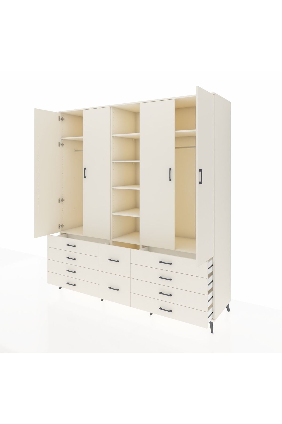 Kronos Dolap 9 Raflı 10 Çekmeceli 2 Askılı 220x59x243 Aytaşı-Aytaşı/Aytaşı