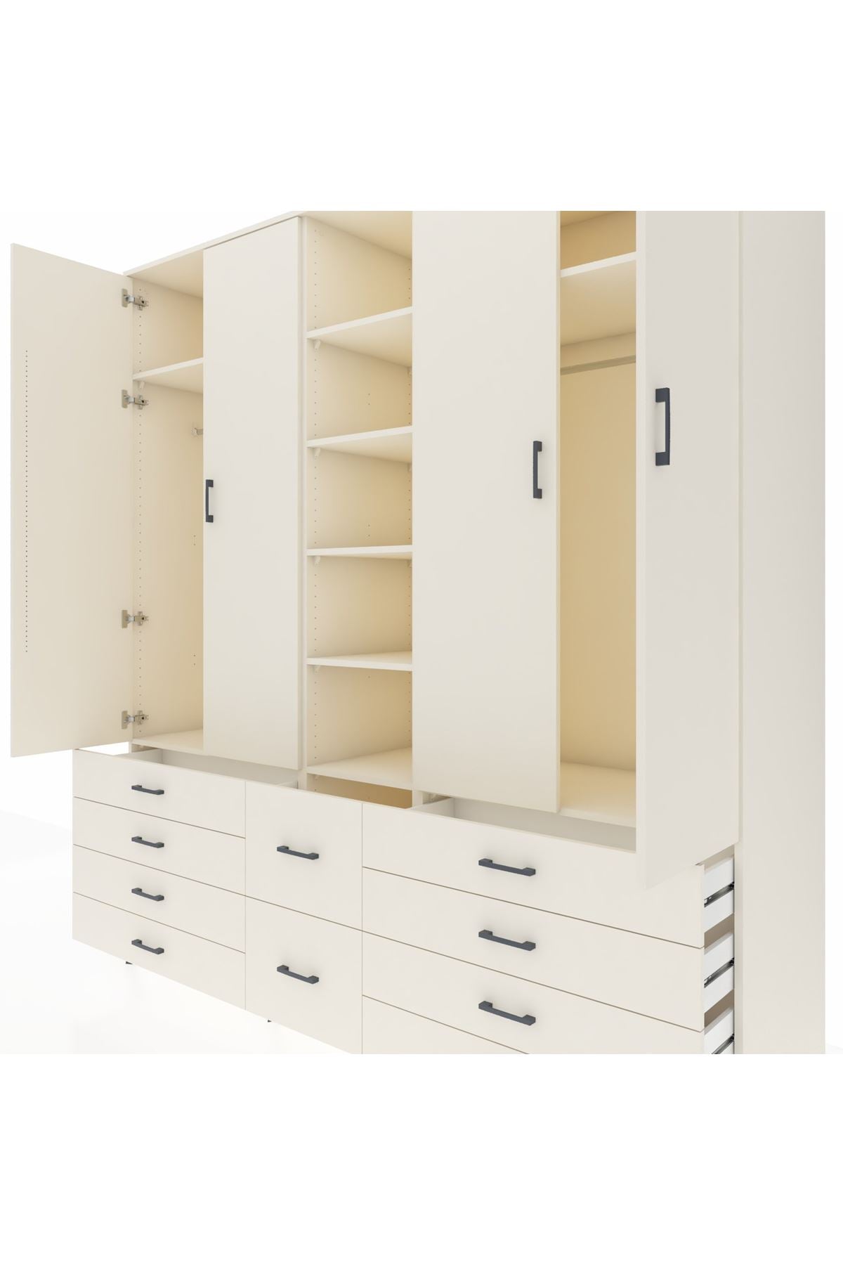 Kronos Dolap 9 Raflı 10 Çekmeceli 2 Askılı 220x59x243 Aytaşı-Aytaşı/Aytaşı