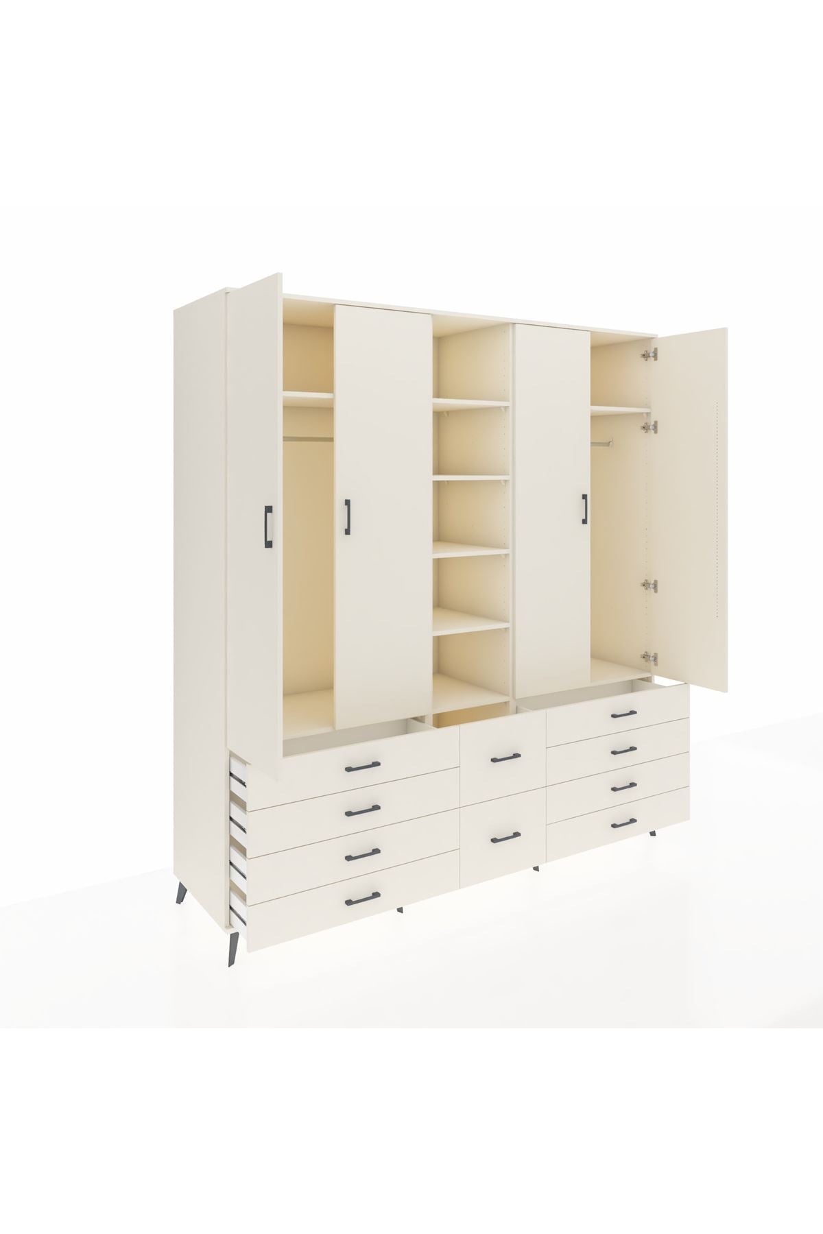 Kronos Dolap 9 Raflı 10 Çekmeceli 2 Askılı 220x59x243 Aytaşı-Aytaşı/Aytaşı