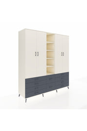 Kronos Dolap 9 Raflı 10 Çekmeceli 2 Askılı 220x59x243 Aytaşı-Aytaşı/Antrasit