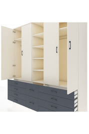 Kronos Dolap 9 Raflı 10 Çekmeceli 2 Askılı 220x59x243 Aytaşı-Aytaşı/Antrasit