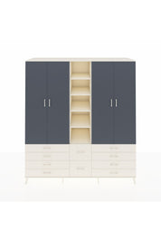 Kronos Dolap 9 Raflı 10 Çekmeceli 2 Askılı 220x59x243 Aytaşı-Antrasit/Aytaşı