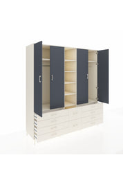 Kronos Dolap 9 Raflı 10 Çekmeceli 2 Askılı 220x59x243 Aytaşı-Antrasit/Aytaşı