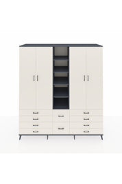 Kronos Dolap 9 Raflı 10 Çekmeceli 2 Askılı 220x59x243 Antrasit-Aytaşı/Aytaşı